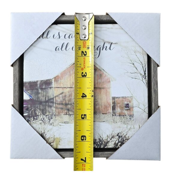 Rustic Winter Barn Picture Canvas Wall Art Frame Christmas Holiday Poynter Gift - Picture 6 of 8